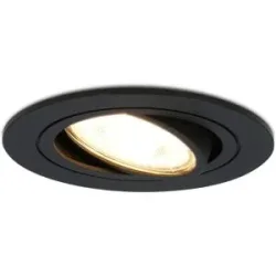 HOFTRONIC Miro LED Einbaustrahler - GU10 4 Watt 345 lumen - 2700K warmweiß - Dimmbar - Rund - Schwenkbar - IP20 Innen - Schwarz