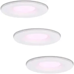 HOFTRONIC SMART 3er Set Venezia Smart Einbaustrahler - IP65 wasserdicht - 6W 450lm - Wifi + Bluetooth - RGBWW - Google Home, Amazon Alexa und Siri - Weiß - Bad, innen und außen