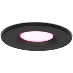 HOFTRONIC SMART Venezia smart Einbaustrahler - IP65 wasserdicht - 6W 450lm - Wifi + Bluetooth - RGBWW - Google Home, Amazon Alexa und Siri - Schwarz - Bad, innen und außen
