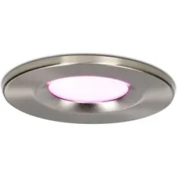 HOFTRONIC SMART Venezia smart Einbaustrahler - IP65 wasserdicht - 6W 450lm - Wifi + Bluetooth - RGBWW - Google Home, Amazon Alexa und Siri - Edelstahl - Bad, innen und außen