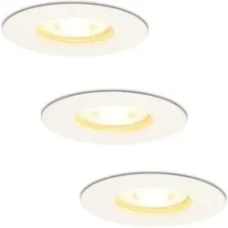 HOFTRONIC 3er Set Bari LED Einbaustrahler - 4W 345lm - 2700K warmweiß - GU10 - Dimmbar - Rund - IP65 Wasserdicht - Weiß - Für den Innen-, Außen- und Badbereich