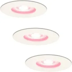 HOFTRONIC SMART 3er Set Bari Smart Einbaustrahler - IP65 wasserdicht - Wifi + Bluetooth - RGBWW - GU10 - Google Home, Amazon Alexa und Siri - Weiß - Bad, innen und außen