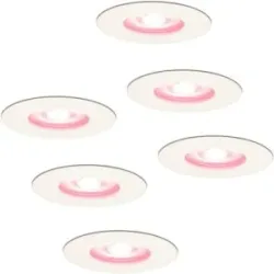HOFTRONIC SMART 6er Set Bari Smart Einbaustrahler - IP65 wasserdicht - Wifi + Bluetooth - RGBWW - GU10 - Google Home, Amazon Alexa und Siri - Weiß - Bad, innen und außen