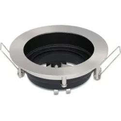HOFTRONIC Mesa LED Einbaustrahler - Schwenkbar - Durchmesser 100mm - GU10 Fassung - Rund - IP20 - Edelstahl