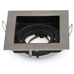HOFTRONIC Durham LED Einbaustrahler - Schwenkbar Armatur - 10x10 cm - GU10 Fassung - Eckig - IP20 - Edelstahl
