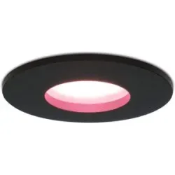 HOFTRONIC SMART Porto - Smart LED Einbaustrahler - IP44 wasserdicht - 5,5 Watt 345 Lumen - Wifi + Bluetooth - RGBWW - GU10 - Google Home, Amazon Alexa und Siri - Für Bad, Innen- und Außenbereich - Schwarz