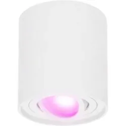 HOFTRONIC SMART Ray Smart Aufbaustrahler - Aufbau Deckenstrahler - Schwenkbar - Rund - GU10 - RGBWW 16 Mio. Farben - Wifi + Bluetooth - Kompatibel mit Alexa/Google Assistant und Siri - Weiß - App Steuerung, Sprache - Deckenleuchte