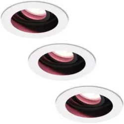 HOFTRONIC SMART 3er Set Laredo Smart Einbaustrahler - Wifi + Bluetooth - RGBWW - GU10 - Schwenkbar - Google Home, Amazon Alexa und Siri - IP20 für Innenbereich - Weiß - Einbaufertig