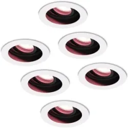 HOFTRONIC SMART 6er Set Laredo Smart Einbaustrahler - Wifi + Bluetooth - RGBWW - GU10 - Schwenkbar - Google Home, Amazon Alexa und Siri - IP20 für Innenbereich - Weiß - Einbaufertig