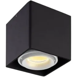 HOFTRONIC Dimmbares LED-Downlight Decke Esto - Schwarz mit weißem Abdeckring - IP20 - schwenkbar - exkl. GU10 Leuchtmittel - für trockene Räume