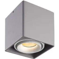HOFTRONIC Dimmbarer LED Aufbaustrahler Esto - Grau mit weißem Abdeckring - IP20 - schwenkbar - 4W 2700K - für trockene Räume