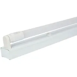HOFTRONIC LED Leuchtstofflampe 120cm - T8 (G13) - 18W 1980 Lumen (110 Lumen/Watt) - 3000K warmweiß (830) - Flimmerfrei - IP20 Staubdicht - Komplettset Röhrenhalterung