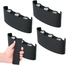 HOFTRONIC 4x Tulsa LED-Wandleuchte - Dimmbar - Schwarz - 6 Watt 280 Lumen - 3000K warmweiß - IP54 wasserdicht - Up & Down Licht - Inkl. Dimmer mit Fernbedienung