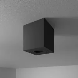 HOFTRONIC LED Deckenspot Gibbon - Eckig - GU10 Fassung - Bad - IP65 wasserdicht - Innen und Außen - Aufbaustrahler - Deckenleuchte - Schwarz