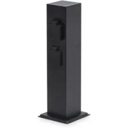 HOFTRONIC Delta M Außensteckdose mit Säule 39cm - 4 Steckdosen - IP44 wasserdicht - Gartensteckdose - Steckdose - Schwarz