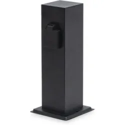 HOFTRONIC Delta S Außensteckdose mit Säule 30cm - 2 Steckdosen - IP44 wasserdicht - Gartensteckdose - Steckdose - Schwarz