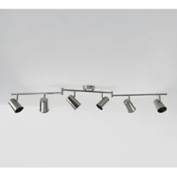 HOFTRONIC Riga - LED Deckenleuchte - 6 Flammig - Schwenkbar - GU10 fassung - Dimmable - IP20 für Innenbereich - Edelstahl