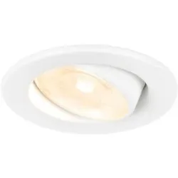 HOFTRONIC Malta LED Einbaustrahler - 5W 400lm - 2700K warmweiß - Dimmbar - Rund - Schwenkbar - IP44 wasserdicht - Weiß - Inkl. Quick Connector Box