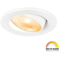 HOFTRONIC Malta LED Einbaustrahler - 5W 360lm - Dimm To Warm - Rund - Schwenkbar - IP44 wasserdicht - Weiß - Inkl. Quick Connector Box - Weiß