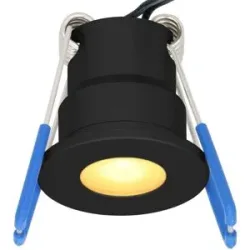 HOFTRONIC Milano mini LED Einbaustrahler - 12 Volt 3 Watt 200 lumen - 2700K warmweiß - Dimmbar - Flach 34mm - IP65 wasserdicht - Schwarz - Terrassendach Einbaustrahler