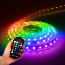 HOFTRONIC Glow60 RGB LED Streifen 2 Meter - IP65 wasserdicht - Dimmbar - Außen & Innen - 60 LEDs/m - 14 W 616 lm - SMD 5050 - IP65 wasserdicht - Kurzbar pro Meter