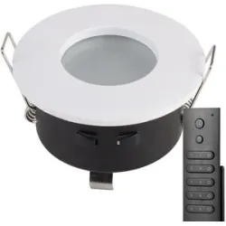 HOFTRONIC 20x LED Einbaustrahler Barcelona - Weiß - 5 Watt 400 Lumen - 2700K warmweiß - IP44 wasserdicht - GU10 - Dimmbar - mit Dimmer und Fernbedienung - Für das Badezimmer