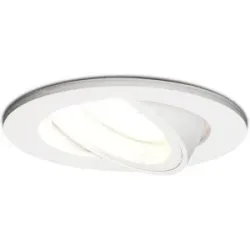 HOFTRONIC Dublin LED Einbaustrahler - 4 Watt 345 Lumen - 6500K tageslichtweiß - GU10 - Dimmbar - Rund - Schwenkbar - IP20 für Innenbereich - Weiß