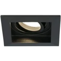 HOFTRONIC Fresno LED Einbaustrahler Eckig - GU10 - 4W 345lm - 2700K warmweiß - Dimmbar - Schwenkbar - Versenkt - IP20 Innen - Schwarz - Blendfrei
