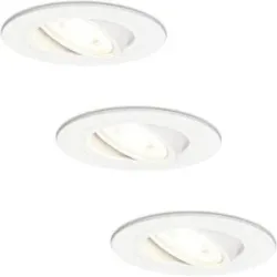 HOFTRONIC 3er Set Pittsburg LED Einbaustrahler - GU10 4 Watt 345 Lumen - 4000K neutralweiß - Dimmbar - Rund - Schwenkbar - IP20 Innen - Weiß