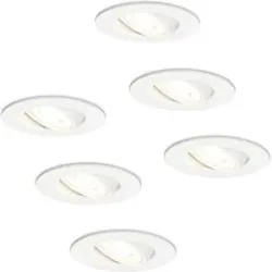 HOFTRONIC 6er Set Pittsburg LED Einbaustrahler - GU10 4 Watt 345 Lumen - 4000K neutralweiß - Dimmbar - Rund - Schwenkbar - IP20 Innen - Weiß