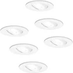 HOFTRONIC 6er Set Pittsburg LED Einbaustrahler - GU10 4 Watt 345 Lumen - 6500K tageslichtweiß - Dimmbar - Rund - Schwenkbar - IP20 Innen - Weiß