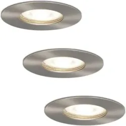 HOFTRONIC 3er Set Bari LED Einbaustrahler - 4W 345lm - 4000K neutralweiß - GU10 - Dimmbar - Rund - IP64 Wasserdicht - Edelstahl - Für Bad, Innen und Außen