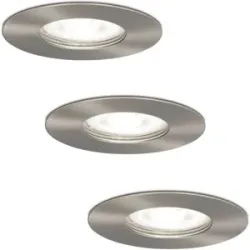 HOFTRONIC 3er Set Bari LED Einbaustrahler - 4W 345lm - 6500K tageslichtweiß - GU10 - Dimmbar - Rund - IP64 Wasserdicht - Edelstahl - Für Bad, Innen und Außen