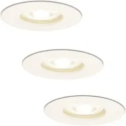 HOFTRONIC 3er Set Bari LED Einbaustrahler - 4W 345lm - 4000K neutralweiß - GU10 - Dimmbar - Rund - IP64 Wasserdicht - Weiß - Für Bad, Innen und Außen