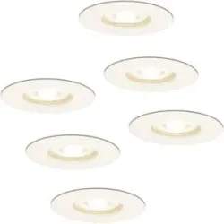 HOFTRONIC 6er Set Bari LED Einbaustrahler- 4W 345lm - 4000K neutralweiß - GU10 - Dimmbar - Rund - IP64 Wasserdicht - Weiß - Für Bad, Innen und Außen