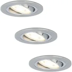 HOFTRONIC 3er Set Chandler LED Einbaustrahler - GU10 4 Watt 345 Lumen - 4000K neutralweiß - Dimmbar - Rund - Schwenkbar - IP20 Innen - Edelstahl
