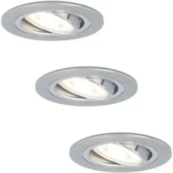 HOFTRONIC 3er Set Chandler LED Einbaustrahler - GU10 4 Watt 345 Lumen - 6500K tageslichtweiß - Dimmbar - Rund - Schwenkbar - IP20 Innen - Edelstahl