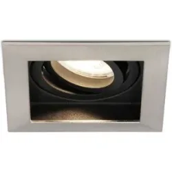 HOFTRONIC Durham LED Einbaustrahler Eckig - 4W 345lm - 4000K neutralweiß - GU10 - Dimmbar - Schwenkbar - IP20 für innen - Edelstahl