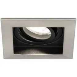 HOFTRONIC Durham LED Einbaustrahler Eckig - 4W 345lm - 6500K tageslichtweiß - GU10 - Dimmbar schwenkbar - Für innen - edelstahl