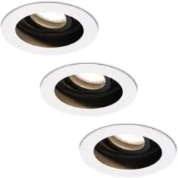 HOFTRONIC 3er Set Laredo LED Einbaustrahler - GU10 4 Watt 345 Lumen - 4000K neutralweiß - Dimmbar - Versenkt - Rund - Schwenkbar - IP20 für innen - Weiß