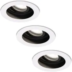 HOFTRONIC 3er Set Laredo LED Einbaustrahler - GU10 4 Watt 345 Lumen - 6500K tageslichtweiß - Dimmbar - Versenkt - Rund - Schwenkbar - IP20 für innen - Weiß
