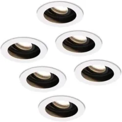 HOFTRONIC 6er Set Laredo LED Einbaustrahler - GU10 4 Watt 345 Lumen - 4000K neutralweiß - Dimmbar - Versenkt - Rund - Schwenkbar - IP20 für innen - Weiß