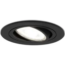 HOFTRONIC Miro LED Einbaustrahler - GU10 4 Watt 345 Lumen - 6500K tageslichtweiß - Dimmbar - Rund - Schwenkbar - IP20 Innen - Schwarz