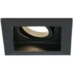HOFTRONIC Durham LED Einbaustrahler Eckig - 4W 345lm - 2700K warmweiß - GU10 - Dimmbar Schwenkbar - IP20 für innen - Schwarz