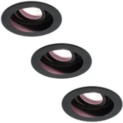 HOFTRONIC SMART 3er Set Laredo Smart Einbaustrahler - Wifi + Bluetooth - RGBWW - GU10 - Schwenkbar - Blendfrei - Google Home, Amazon Alexa und Siri - IP20 für Innenbereich - Schwarz