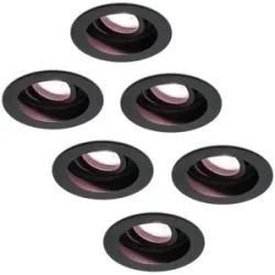 HOFTRONIC SMART 6er Set Laredo Smart Einbaustrahler - Wifi + Bluetooth - RGBWW - GU10 - Schwenkbar - Blendfrei - Google Home, Amazon Alexa und Siri - IP20 für Innenbereich - Schwarz