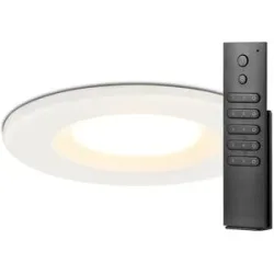 HOFTRONIC 18x Venezia LED Einbaustrahler - Weiß - Dimmbar - 6 Watt 650 Lumen - 2700K warmweiß - IP65 wasserdicht - Inklusive Fernbedienung - Terrassendächer - geringe Einbautiefe