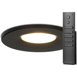 HOFTRONIC 20x Venezia LED Einbaustrahler - Schwarz - Dimmbar - 6 Watt 650 Lumen - 2700K warmweiß - IP65 wasserdicht - Inklusive Fernbedienung - Terrassendächer - geringe Einbautiefe