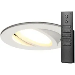 HOFTRONIC 16x LED Einbaustrahler Rome - Weiß - 6W 500 lumen - Schwenkbar - Dimmbar - 2700K warmweiß - IP44 Wasserdicht - Inklusive Fernbedienung - Geringe Einbautiefe