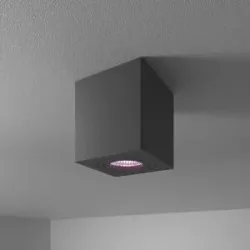 HOFTRONIC SMART Gibbon Smart Aufbaustrahler Eckig - Deckenleuchte Aufputz - IP65 wasserdicht - GU10 - RGBWW 16 Mio. Farben - Wifi + Bluetooth - Kompatibel mit Alexa/Google Assistant und Siri - Schwarz